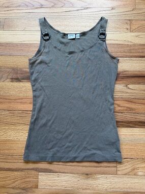 90s Esprit Olive Ring-Strap Women's Tank Top Size M